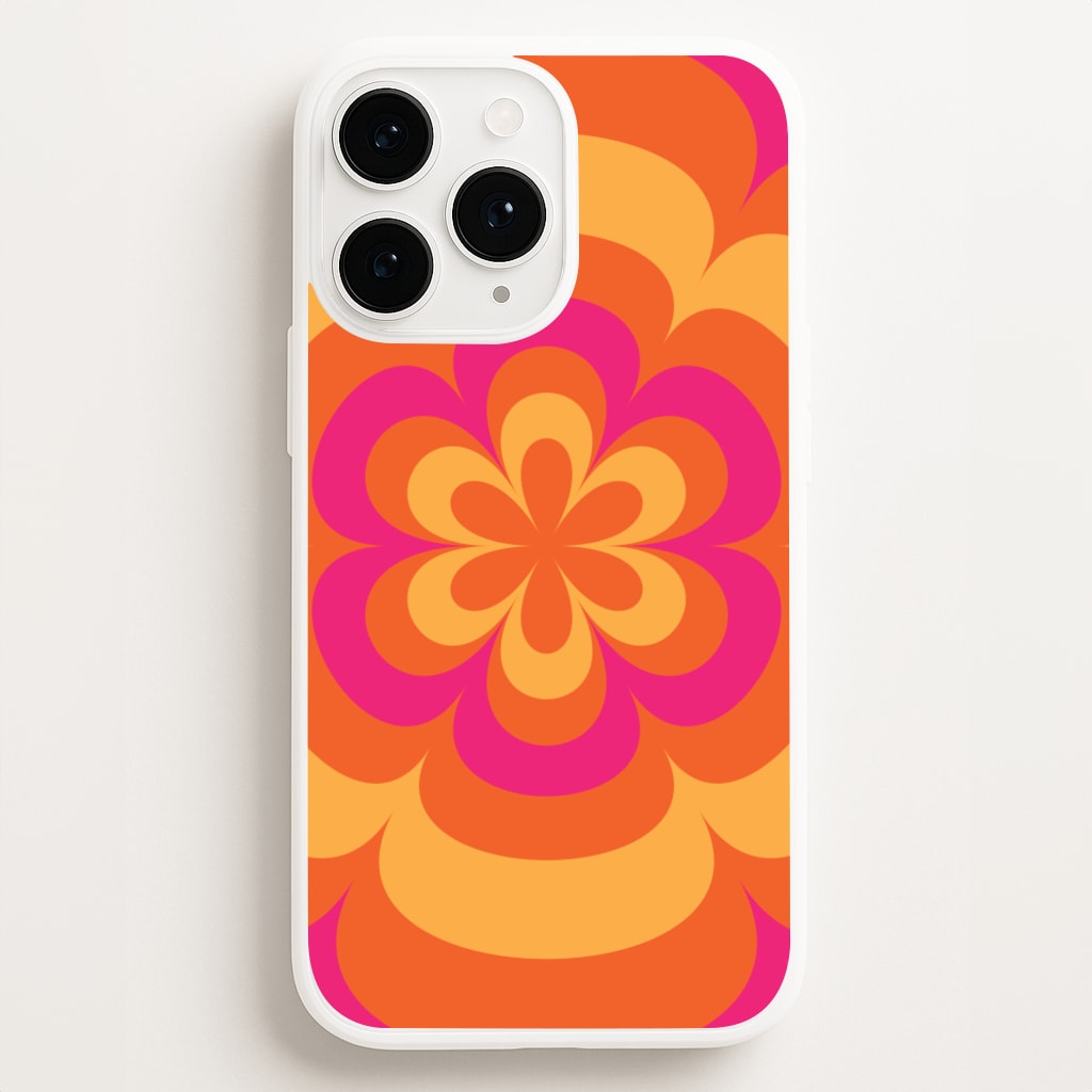 Sunset Trippy Flower Pattern Phone Case