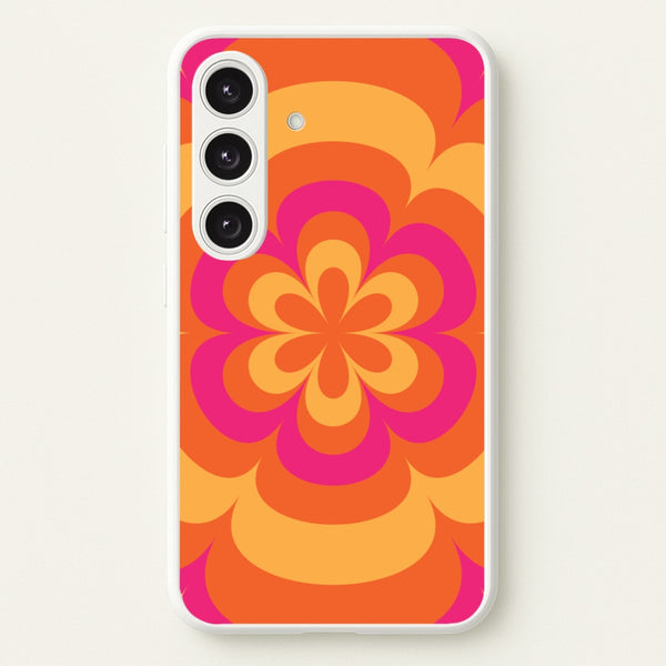 Sunset Trippy Flower Pattern  - Summer Phone Case for Galaxy S24FE