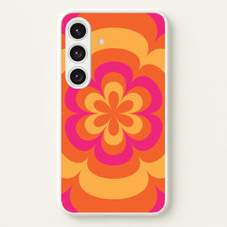 Sunset Trippy Flower Pattern  - Summer Phone Case for Galaxy S24