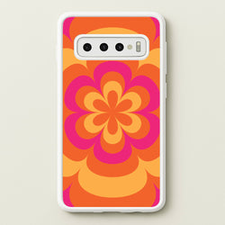 Sunset Trippy Flower Pattern  - Summer Phone Case for Galaxy S10