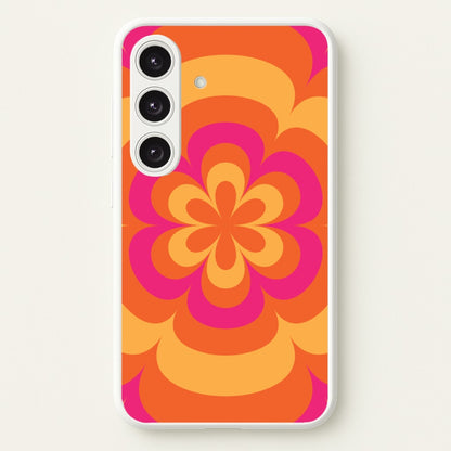 Sunset Trippy Flower Pattern  - Summer Phone Case for Galaxy S25