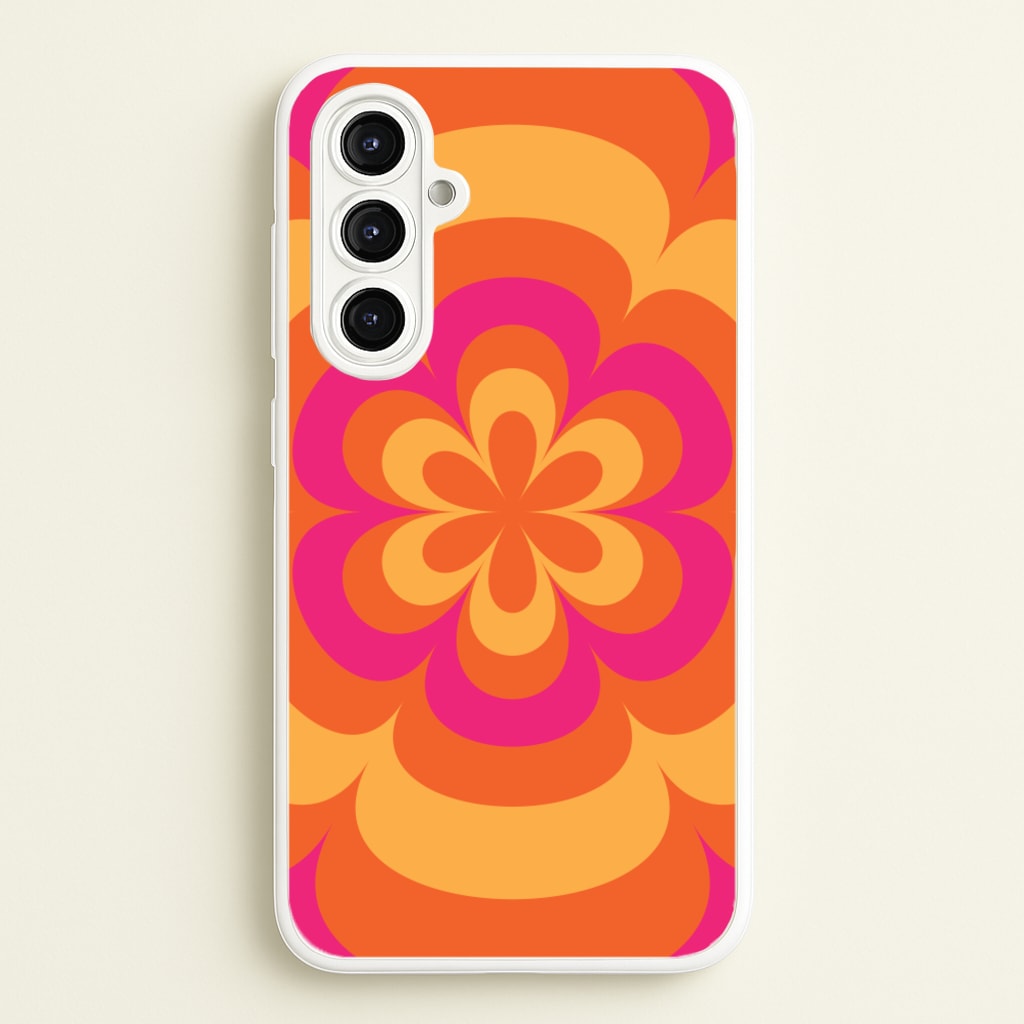Sunset Trippy Flower Pattern  - Summer Phone Case for Galaxy A16