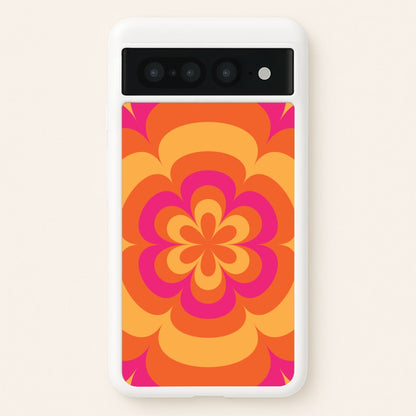Sunset Trippy Flower Pattern  - Summer Phone Case for Google Pixel 7 Pro