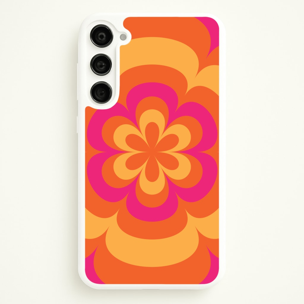 Sunset Trippy Flower Pattern  - Summer Phone Case for Galaxy S23