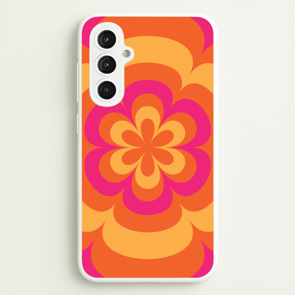 Sunset Trippy Flower Pattern  - Summer Phone Case for Galaxy S23FE
