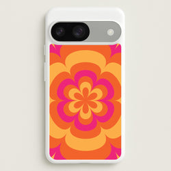 Sunset Trippy Flower Pattern  - Summer Phone Case for Google Pixel 9 / 9 Pro