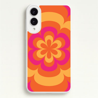 Sunset Trippy Flower Pattern  - Summer Phone Case for Galaxy S25 Edge