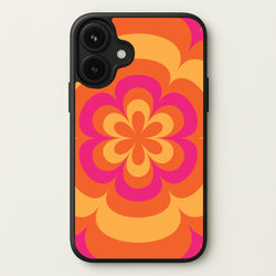Sunset Trippy Flower Pattern Phone Case for iPhone 17