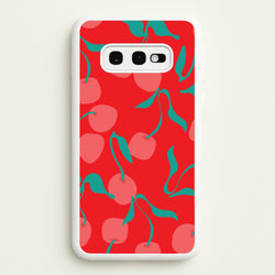 Red Abstract Cherries Pattern  - Summer Phone Case for Galaxy S10e