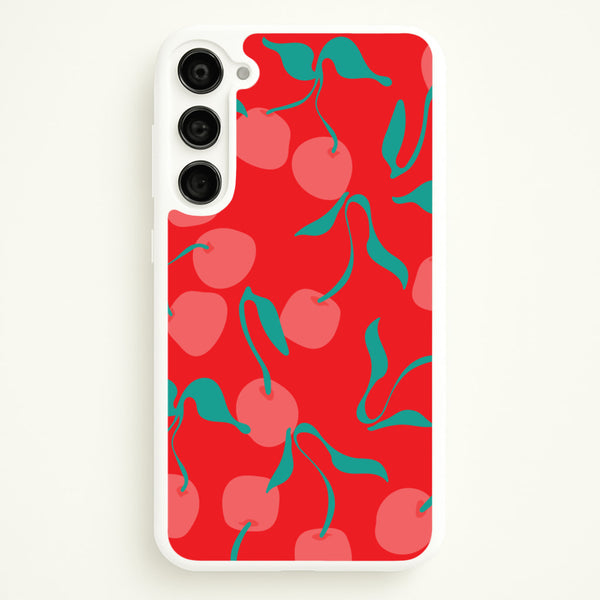 Red Abstract Cherries Pattern  - Summer Phone Case for Galaxy S23 Plus