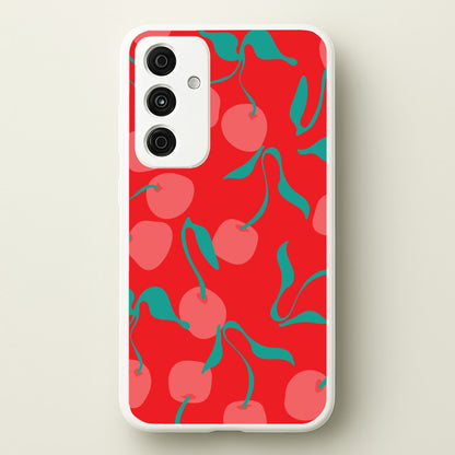 Red Abstract Cherries Pattern  - Summer Phone Case for Galaxy A55