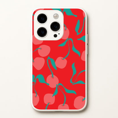Red Abstract Cherries Pattern  - Summer Phone Case for iPhone 14 Pro Max