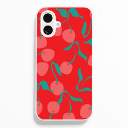 Red Abstract Cherries Pattern  - Summer Phone Case for iPhone 16 Plus