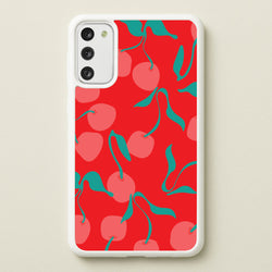 Red Abstract Cherries Pattern  - Summer Phone Case for Galaxy S20FE