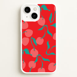 Red Abstract Cherries Pattern  - Summer Phone Case for iPhone 13 Mini