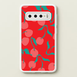 Red Abstract Cherries Pattern  - Summer Phone Case for Galaxy S10 Plus