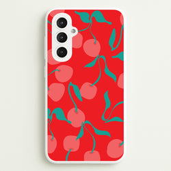 Red Abstract Cherries Pattern  - Summer Phone Case for Galaxy S23FE