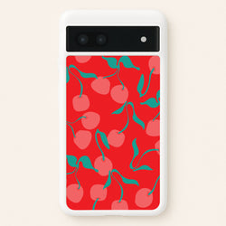 Red Abstract Cherries Pattern  - Summer Phone Case for Google Pixel 6a