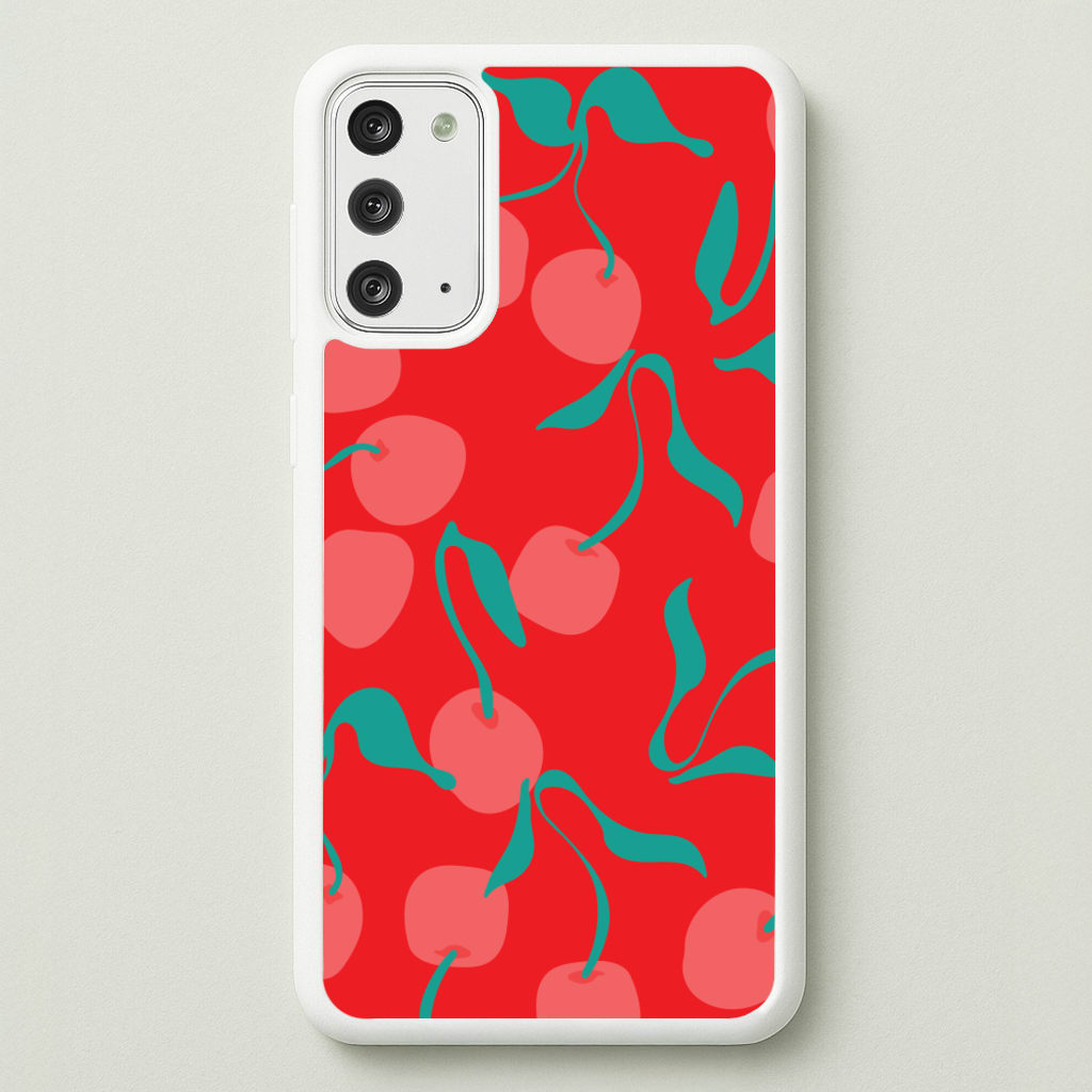 Red Abstract Cherries Pattern  - Summer Phone Case for Galaxy Note 20