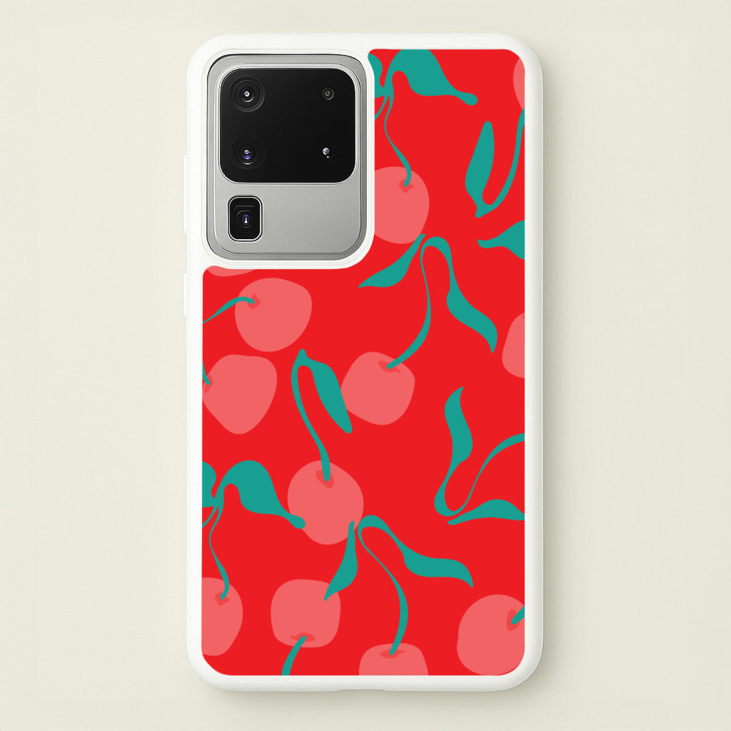 Red Abstract Cherries Pattern  - Summer Phone Case for Galaxy S20 Ultra