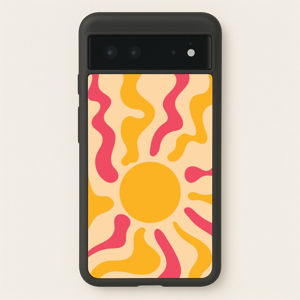 Yellow And Pink Abstract Sun  - Summer Phone Case for Google Pixel 6