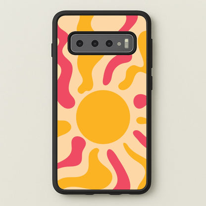 Yellow And Pink Abstract Sun  - Summer Phone Case for Galaxy S10