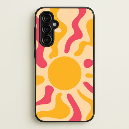 Yellow And Pink Abstract Sun  - Summer Phone Case for Galaxy A54