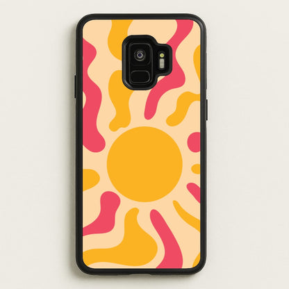 Yellow And Pink Abstract Sun  - Summer Phone Case for Galaxy S9