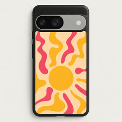 Yellow And Pink Abstract Sun  - Summer Phone Case for Google Pixel 9 / 9 Pro