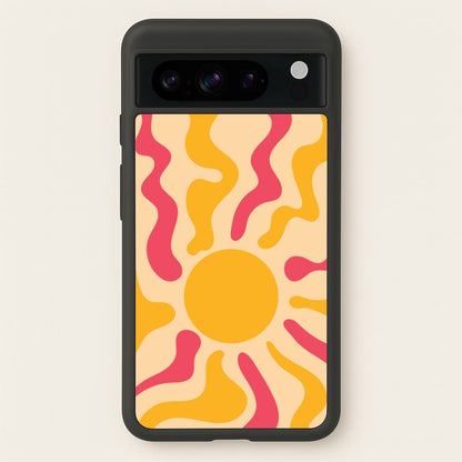 Yellow And Pink Abstract Sun  - Summer Phone Case for Google Pixel 8 Pro