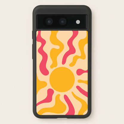 Yellow And Pink Abstract Sun  - Summer Phone Case for Google Pixel 8a
