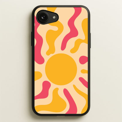 Yellow And Pink Abstract Sun  - Summer Phone Case for iPhone 16e