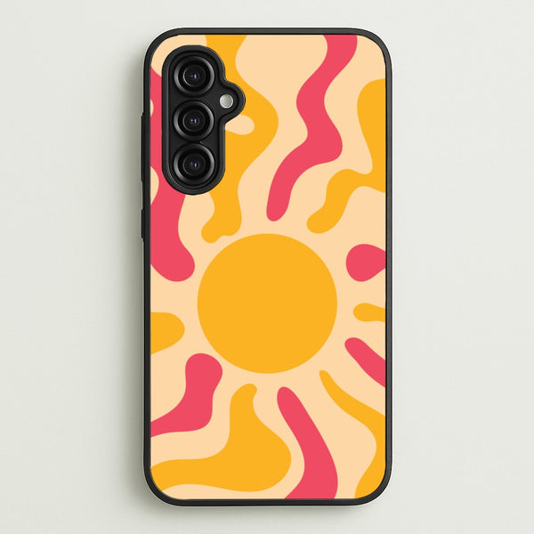 Yellow And Pink Abstract Sun  - Summer Phone Case for Galaxy A14