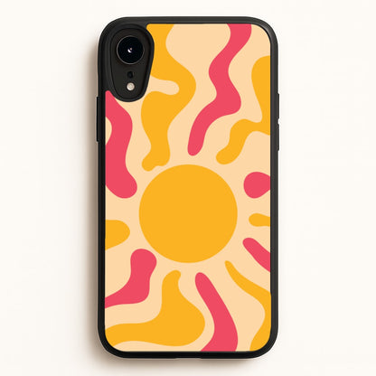Yellow And Pink Abstract Sun  - Summer Phone Case for iPhone XR