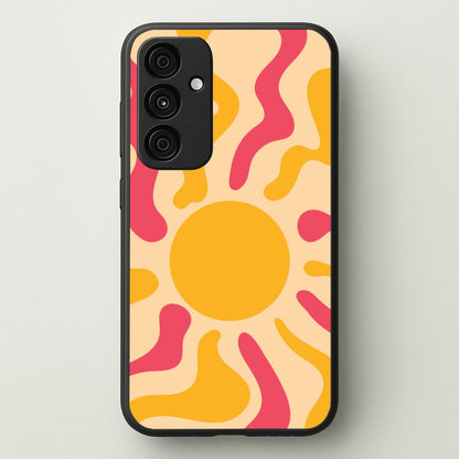 Yellow And Pink Abstract Sun  - Summer Phone Case for Galaxy A35