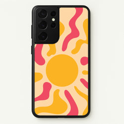 Yellow And Pink Abstract Sun  - Summer Phone Case for Galaxy S21 Ultra