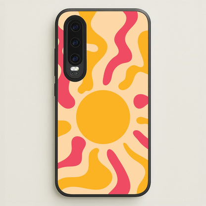 Yellow And Pink Abstract Sun  - Summer Phone Case for Huawei P30