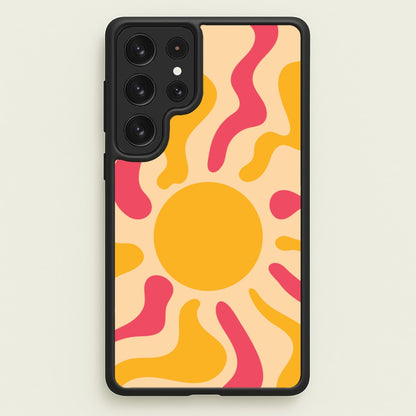Yellow And Pink Abstract Sun  - Summer Phone Case for Galaxy S22 Ultra