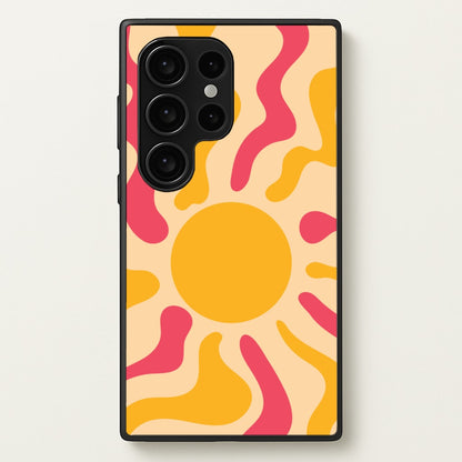 Yellow And Pink Abstract Sun  - Summer Phone Case for Galaxy S24 Ultra