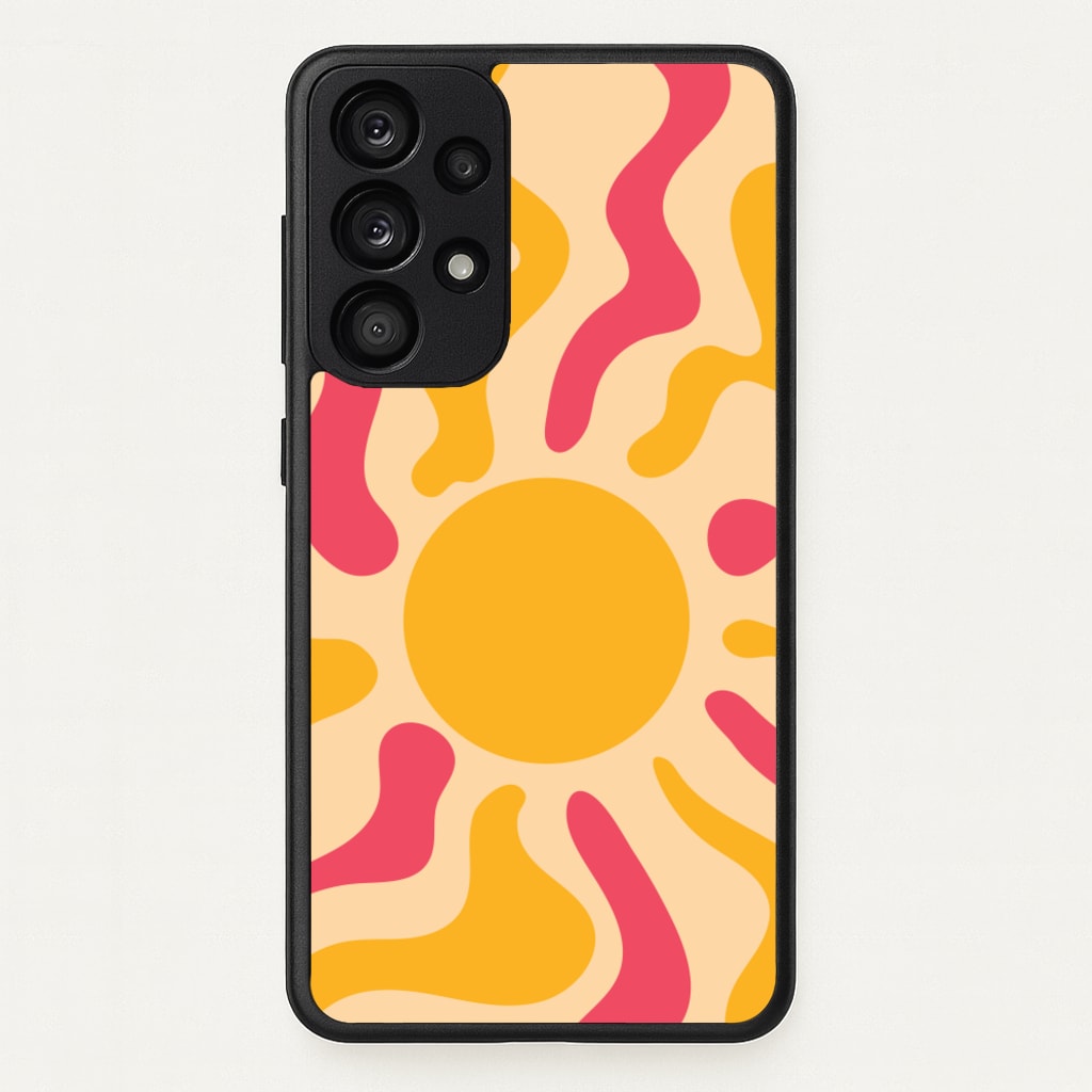 Yellow And Pink Abstract Sun  - Summer Phone Case for Galaxy A53