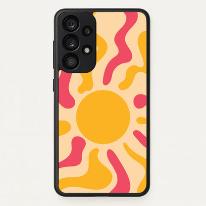 Yellow And Pink Abstract Sun  - Summer Phone Case for Galaxy A53