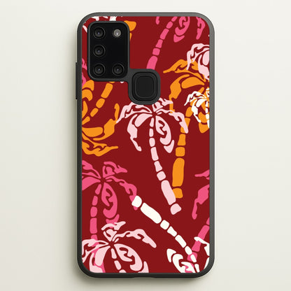 Abstract Palm Trees Pattern  - Summer Phone Case for Galaxy A21s