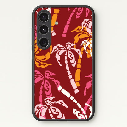 Abstract Palm Trees Pattern  - Summer Phone Case for Galaxy S24