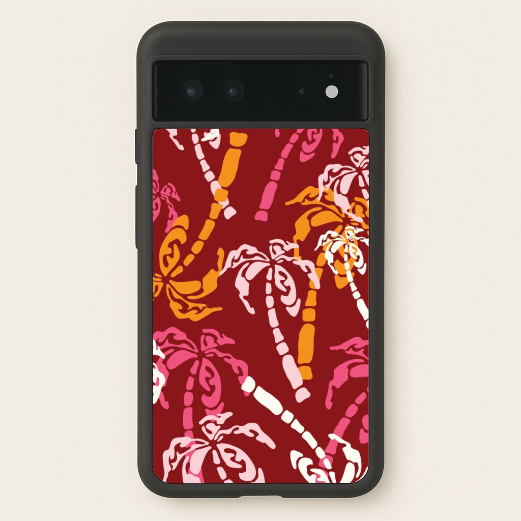 Abstract Palm Trees Pattern  - Summer Phone Case for Google Pixel 6