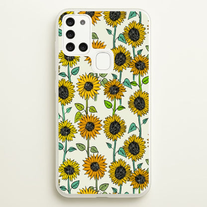 Painted Sunflowers  - Floral Phone Case for Galaxy A21s