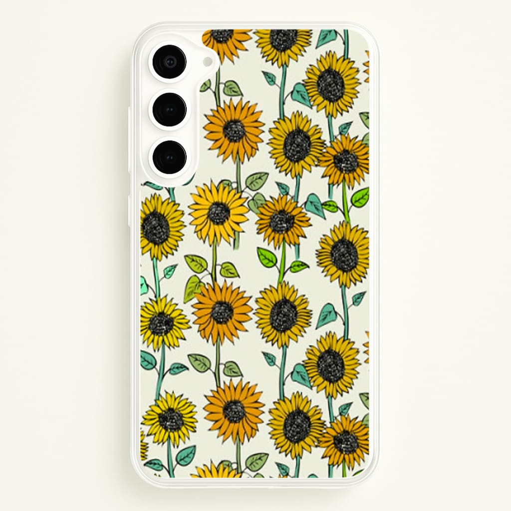 Painted Sunflowers  - Floral Phone Case for Galaxy S23