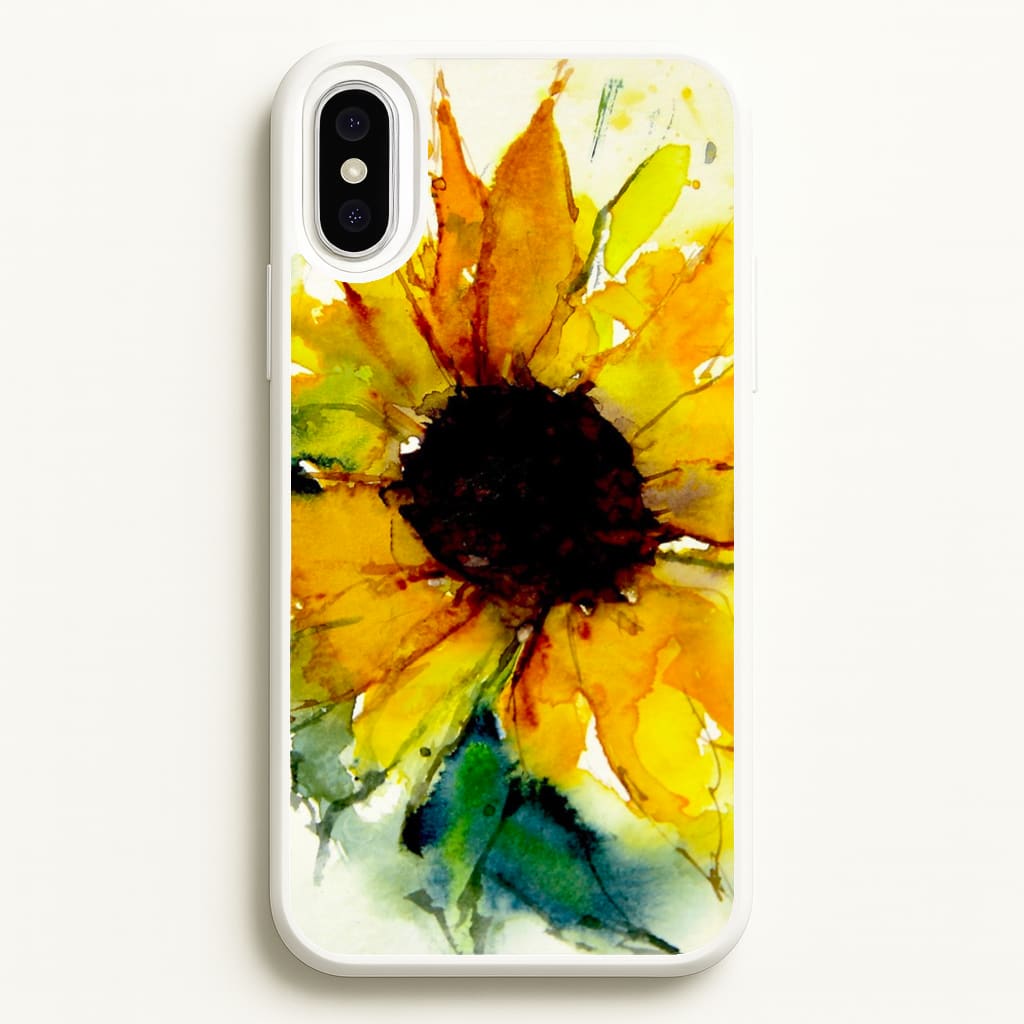 Watercolour Sunflower  - Floral Phone Case for iPhone XS Max