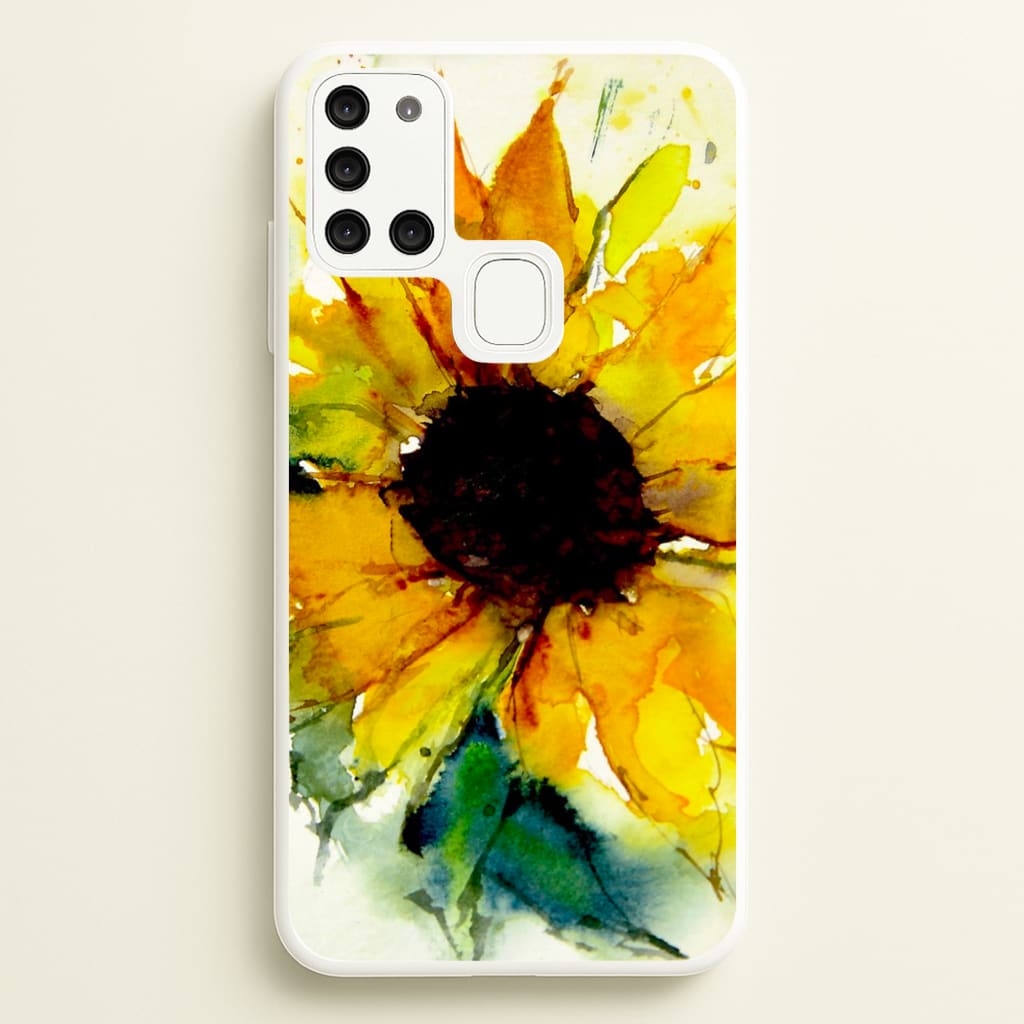 Watercolour Sunflower  - Floral Phone Case for Galaxy A21s