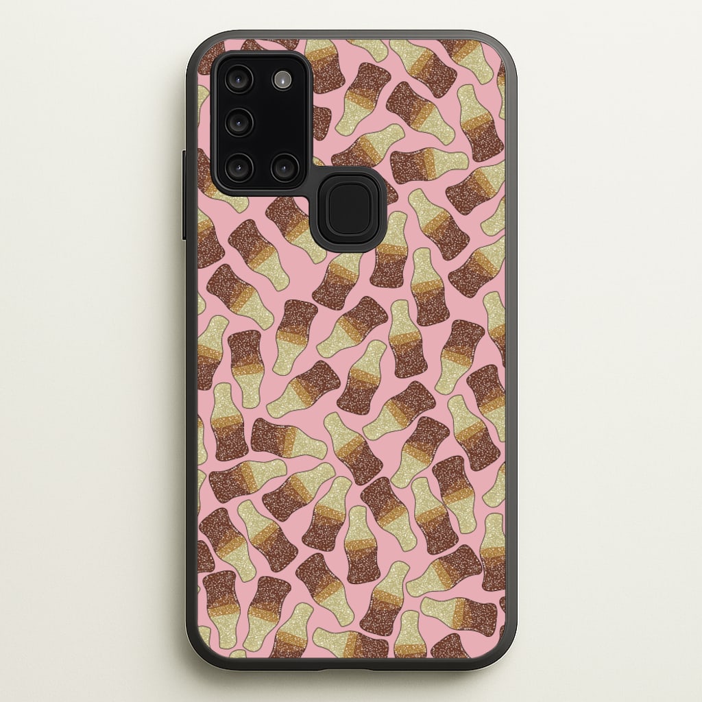 Cola Bottles - Sweets Patterns  - Sweets Patterns Phone Case for Galaxy A21s