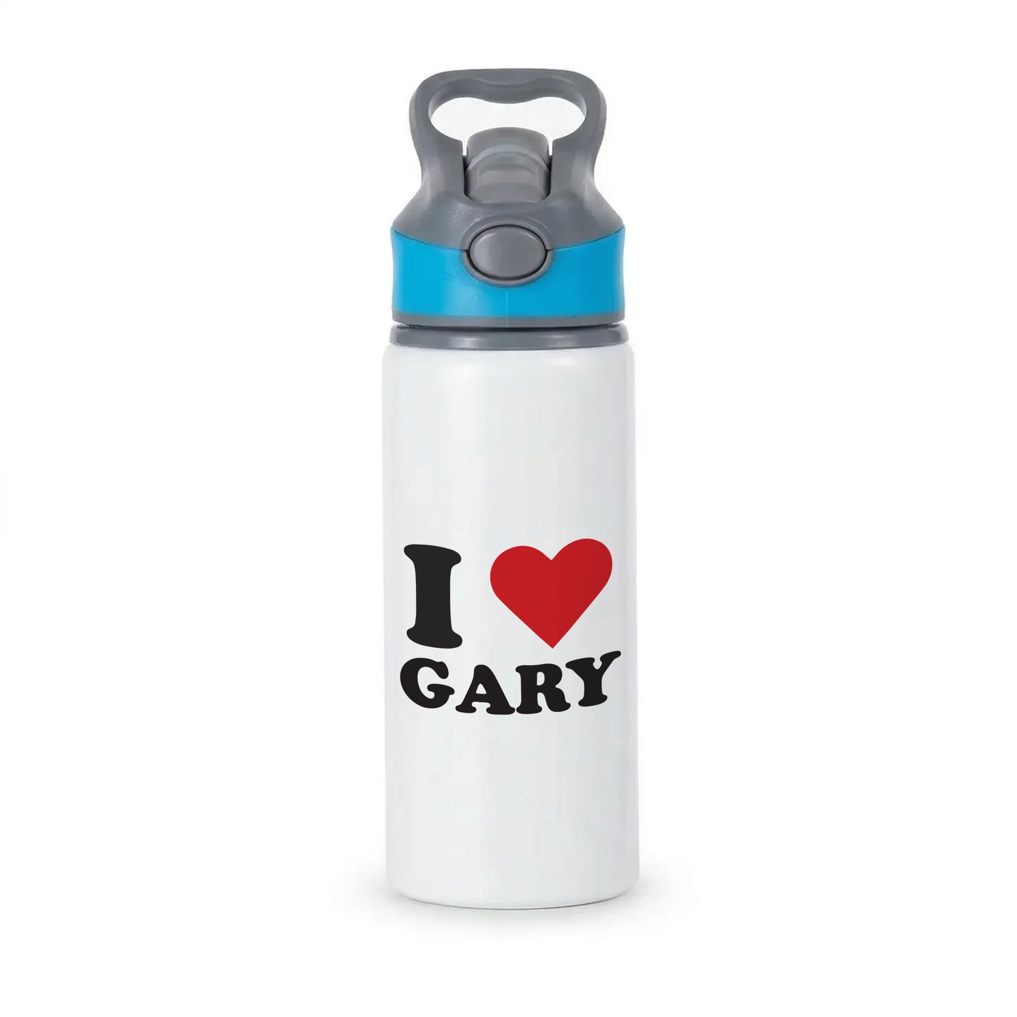 I Love Gary Active Water Bottle - Blue